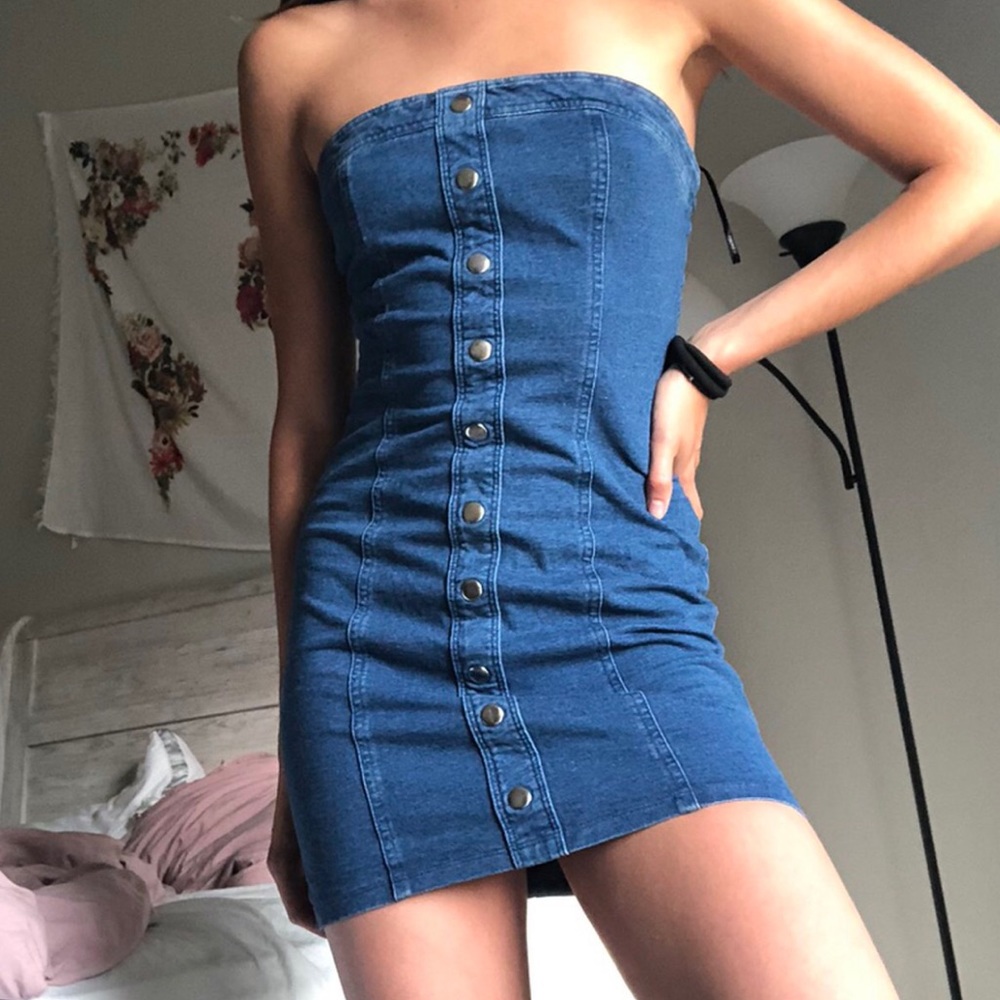 Denim mini dress
